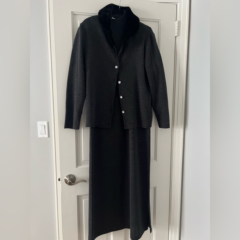 B3 Plaza South Black Cardigan and Skirt Set USA Medium